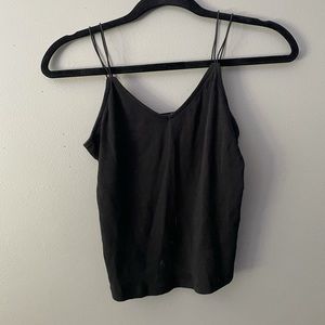 Black cropped tank top